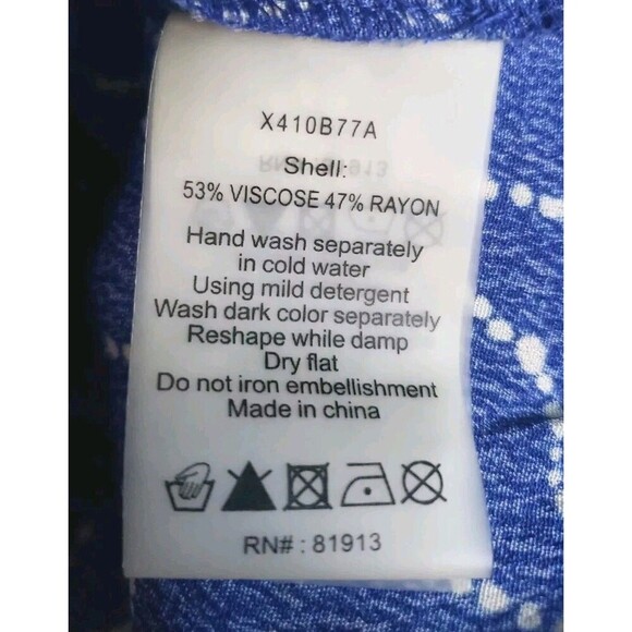 Anthropologie Plenty By Tracy Reese Aleah Dress Women's S Blue Stars Ruffle Hem - Picture 6 of 7